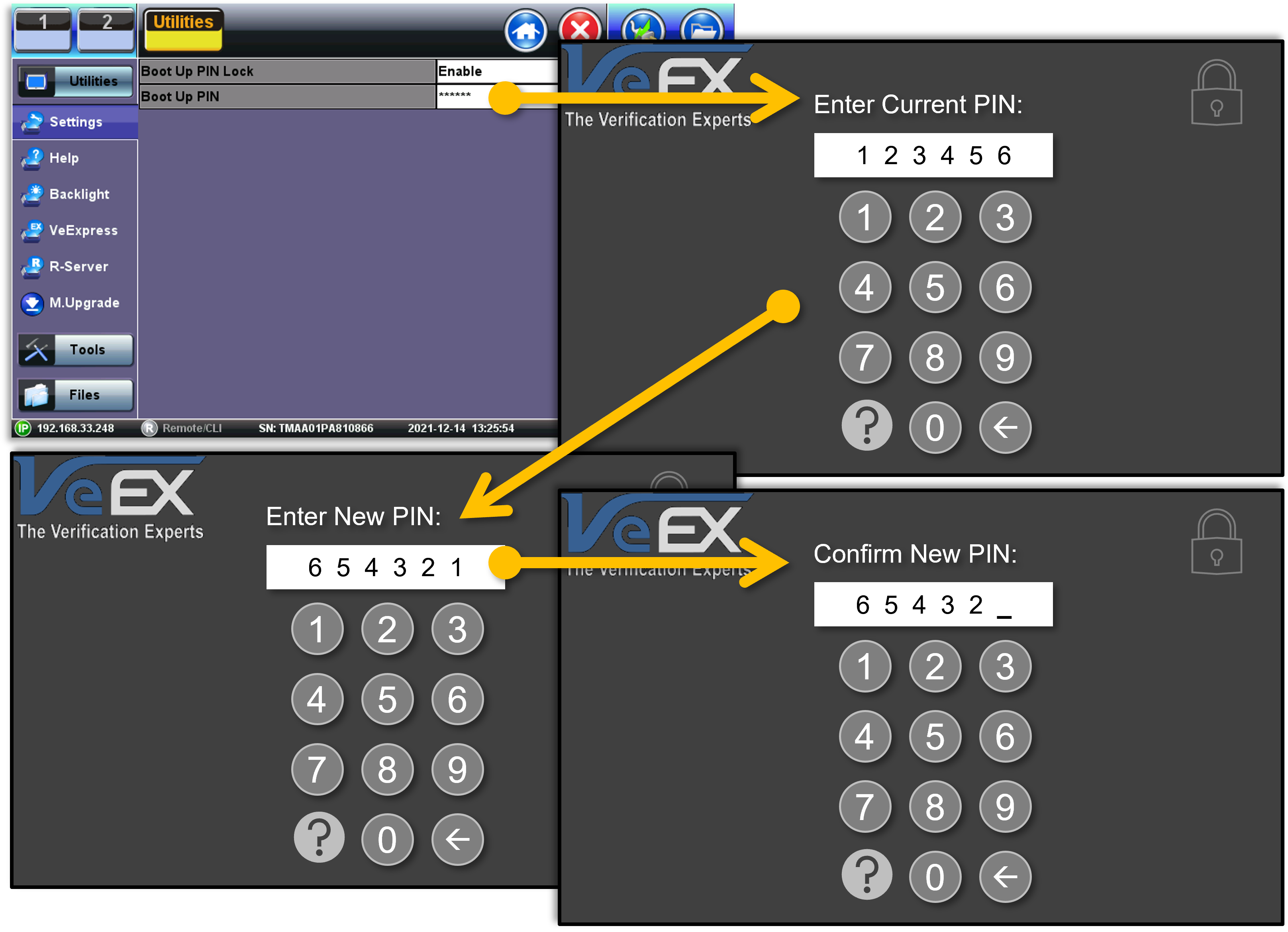 Boot Up Pin Code | VeEX Inc. | The Verification EXperts